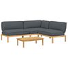 vidaXL Set de canapea cu pernă 4 pcs Antracit Lemn Solid de Acacia