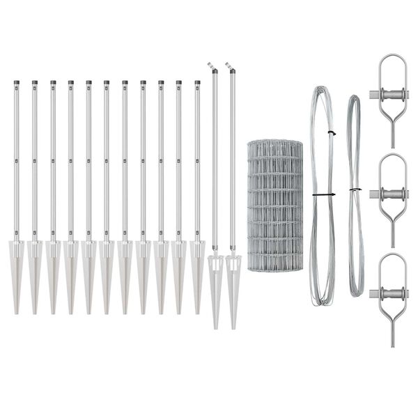 vidaXL Gard cu Stâlp Argintiu 1 x 10 m Oțel