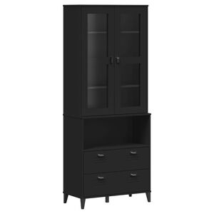 vidaXL Dulap &icirc;nalt &bdquo;VIKEN&rdquo;, negru, 80x40x200 cm, lemn masiv de pin