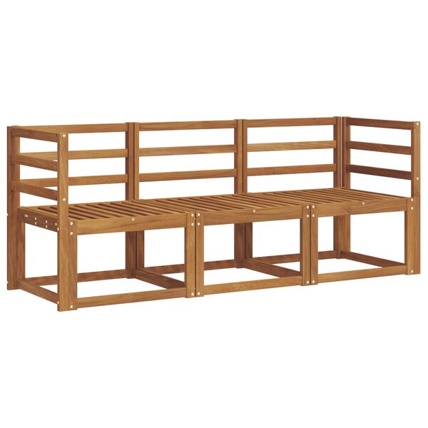 vidaXL Set de canapele de exterior 3 pcs Gri natural și deschis