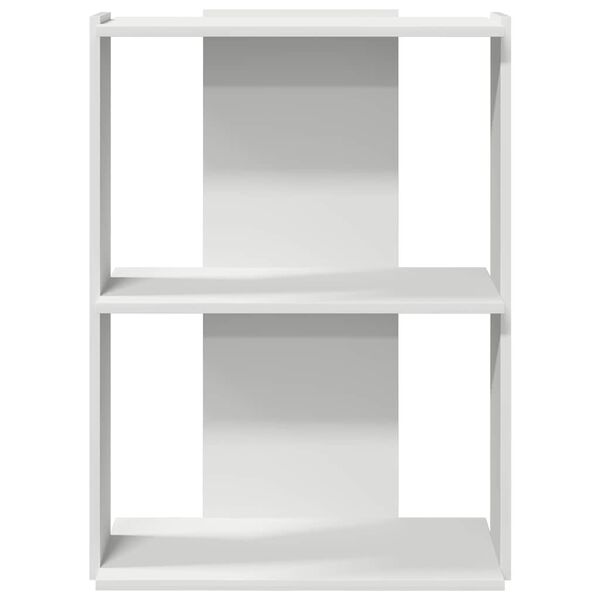 vidaXL Bibliotecă cu 3 niveluri, alb, 60x30x80 cm, lemn de prelucrare