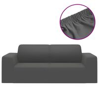 vidaXL Husă elastică pentru canapea 2 locuri poliester jersey antracit