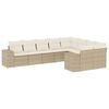 vidaXL Set canapele de grădină, 9 piese, cu perne, bej, poliratan
