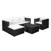 vidaXL Set mobilier de grădină, 4 piese, negru & alb, poliratan