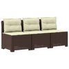 vidaXL Sofa de grădină cu 3 locuri, cu perne, aspect de rattan PP Maro