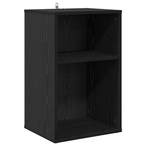 vidaXL Dulap pentru discuri de vinil Stejar Negru 38 x 33 x 61 cm