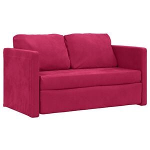 vidaXL Canapea extensibilă de podea 2 &icirc;n 1, roșu vin, 122x204x55 cm