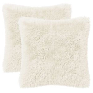 vidaXL Husă pentru pernă 2 pcs HEERLEN Alb 30 x 30 cm Fleece PV