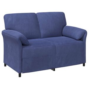 vidaXL Canapea cu 2 locuri Albastru Poliție 138 x 83 x 95 cm Catifea