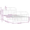 vidaXL Cadru pat metalic cu tăblie de cap/picioare, negru, 120x200 cm