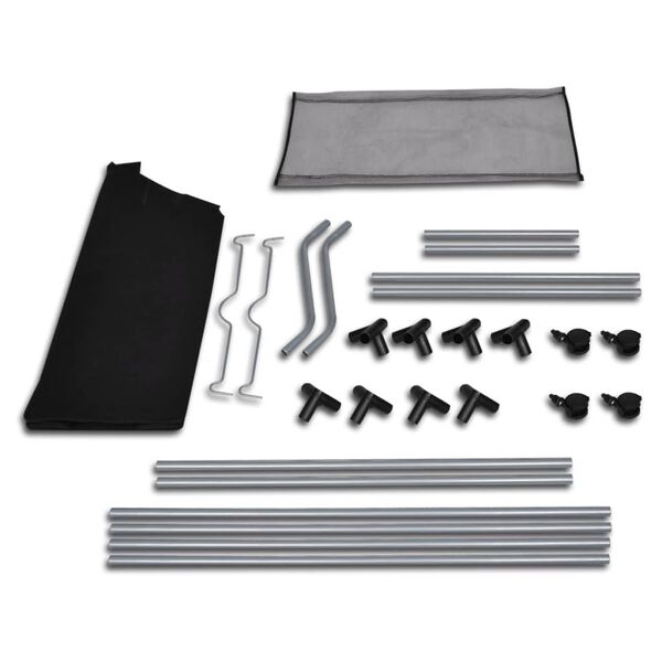 vidaXL Coșuri sortare lenjerie cu saci, 2 buc., negru și gri