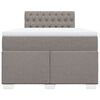 vidaXL Pat box spring cu saltea, gri taupe, 120x200 cm, textil