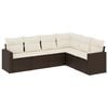 vidaXL Set canapele de grădină cu perne, 6 piese, maro, poliratan