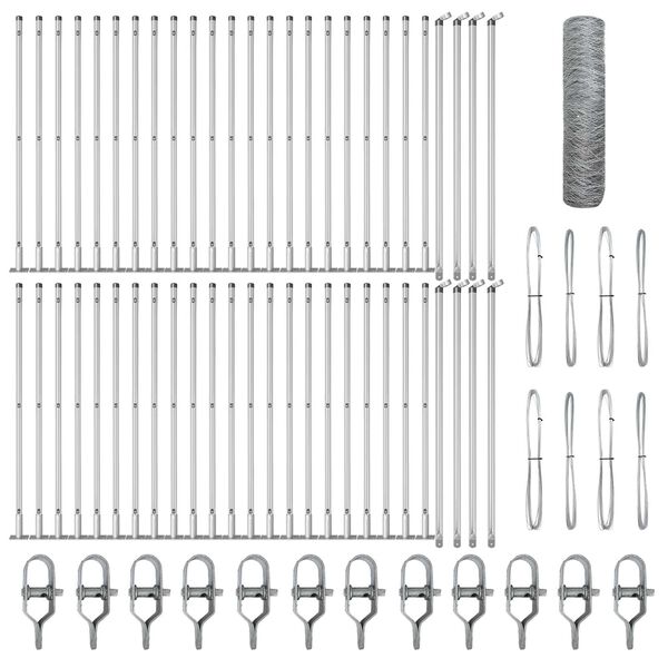 vidaXL St&acirc;lp de gard. Argintiu 100 x 0,8 m (plasă 50 mm) Oțel