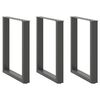 vidaXL Picioare de masă &icirc;n formă de U, 3 buc., antracit, 70x(72-73) cm, oțel