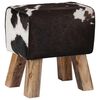 vidaXL bancă 40 x 30 x 45 cm Piele Naturală Negru și Alb