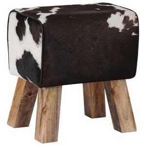 vidaXL bancă 40 x 30 x 45 cm Piele Naturală Negru și Alb