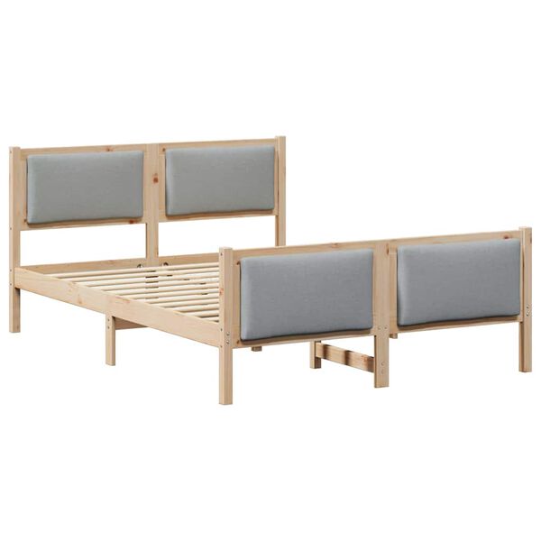 vidaXL Cadru de pat cu headboard Gri deschis 150 x 200 cm țesătură