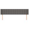 vidaXL Tăblie de pat cu aripioare gri 163x16x78/88 cm piele ecologică