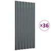 vidaXL Panouri de acoperiș 36 buc. oțel galvanizat antracit 80x36 cm