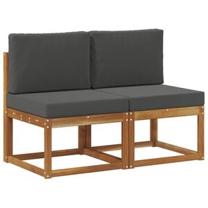 vidaXL 2 Bucată Canapea Medie pentru Exterior Lemn Solid de Acacia