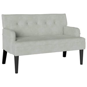 vidaXL Bancă Chesterfield Gri deschis 112 x 65,5 x 75 cm Catifea