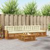 vidaXL Set de canapele de exterior cu pernă 5 pcs Natural și Crem