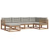 vidaXL Set de canapele de exterior 6 buc. Natural și gri deschis