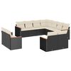 vidaXL Set canapele de grădină cu perne, 11 piese, negru, poliratan