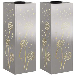 vidaXL Lumină LED Solară pentru Alei 2 pcs Oţel inoxidabil