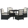 vidaXL Set de masă pentru grădină 5 pcs Negru poliratan