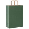 vidaXL Pungi de h&acirc;rtie 50 buc cu m&acirc;nere verde 32x17x44 cm