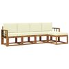 vidaXL Set de canapele de exterior cu pernă 5 pcs Natural și Crem