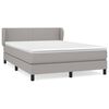 vidaXL Pat box spring cu saltea, gri deschis, 140x190 cm, textil