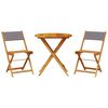 vidaXL Set mobilier bistro, 3 piese, textil antracit/lemn masiv