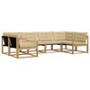 vidaXL Set de canapele de exterior cu pernă 6 pcs Alb și Bej