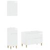 vidaXL Set de cabinet pentru baie cu 3 piese DELFT Alb foarte lucios