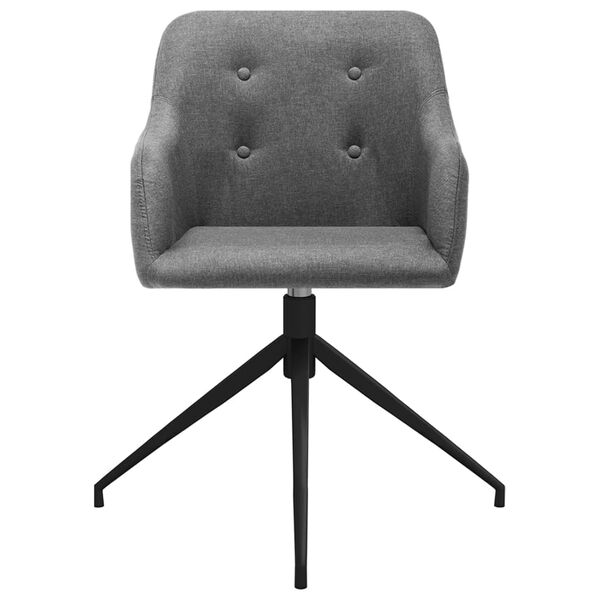 vidaXL Scaune de bucătărie pivotante, 2 buc., gri deschis, textil