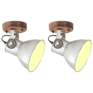 vidaXL Lămpi de perete/tavan industriale argintiu 2 buc 20x25 cm E27