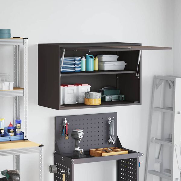 vidaXL Dulap de perete pentru garaj Negru 80 x 40 x 53 cm