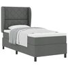 vidaXL Pat cu arcuri cu headboard Gri &icirc;nchis 100 x 200 cm țesătură