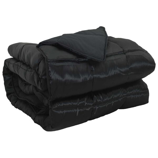 vidaXL Duvet complet pe tot parcursul anului Negru 155 x 220 cm