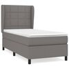 vidaXL Pat box spring cu saltea, gri &icirc;nchis, 80x200 cm, textil