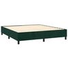 vidaXL Pat box spring cu saltea, verde &icirc;nchis, 160x200 cm, catifea
