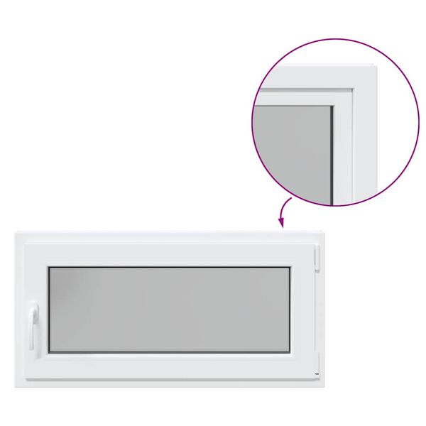 vidaXL Fereastră de subsol &bdquo;RISOR&rdquo; 100x50 cm oscilo-batantă DIN dreapta, albă