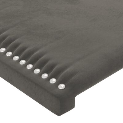 vidaXL Tăblie de pat cu aripioare gri închis 83x23x118/128 cm catifea