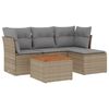 vidaXL Set canapele de grădină, 5 piese, cu perne, bej, poliratan