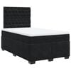 vidaXL Pat box spring cu saltea, negru, 120x200 cm, catifea