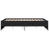 vidaXL Cadru de pat, negru, 135x190 cm, lemn prelucrat și metal