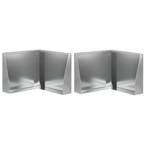 vidaXL Zid de sprijin 2 buc. 50 x 50 x 40 cm Oțel Galvanizat Argintiu
